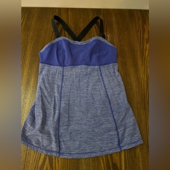 Lululemon Catch me Tank Tonka stripe blue black pigment women’s 8 top - Picture 16 of 16